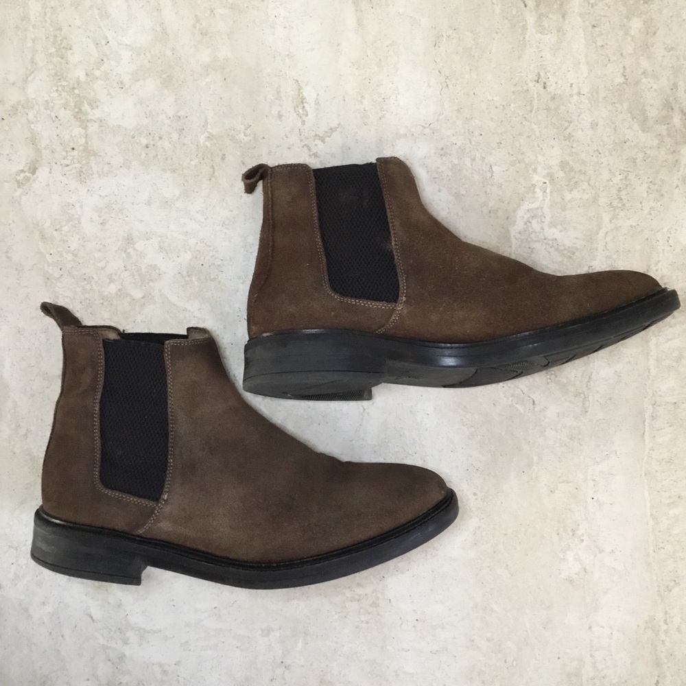 Massimo Dutti Dark Brown Leather Ankle Boots